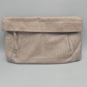 Gianni Chiarini Clutch Woven Taupe Leather